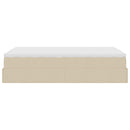 osmannisk sengeramme med madras 120x200 cm stof cremefarvet