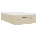 osmannisk sengeramme med madras 120x200 cm stof cremefarvet
