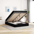 osmannisk sengeramme med madras 140x190 cm stof sort