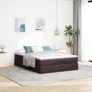 osmannisk sengeramme med madras 140x190 cm stof mørkebrun