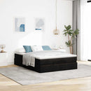 osmannisk sengeramme med madras 140x200 cm stof sort