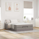osmannisk sengeramme med madras 140x200 cm stof gråbrun