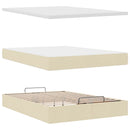 osmannisk sengeramme med madras 140x200 cm stof cremefarvet