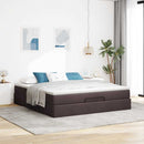osmannisk sengeramme med madras 160x200 cm stof mørkebrun