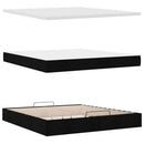 osmannisk sengeramme med madras 180x200 cm stof sort
