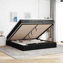 osmannisk sengeramme med madras 180x200 cm stof sort
