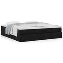 osmannisk sengeramme med madrasser 200x200 cm stof sort