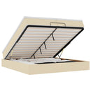 osmannisk sengeramme med madrasser 200x200 cm stof cremefarvet