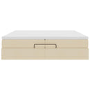 osmannisk sengeramme med madrasser 200x200 cm stof cremefarvet