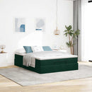 osmannisk sengeramme med madras 140x190 cm fløjl mørkegrøn