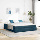 osmannisk sengeramme med madras 180x200 cm fløjl mørkeblå