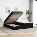 osmannisk sengeramme med madrasser 160x200 cm stof sort