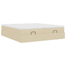 osmannisk sengeramme med madrasser 160x200 cm stof cremefarvet