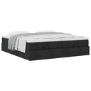 osmannisk sengeramme med madrasser 180x200 cm stof sort
