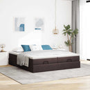 osmannisk sengeramme med madrasser 180x200 cm stof mørkebrun