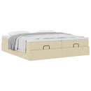 osmannisk sengeramme med madrasser 180x200 cm stof cremefarvet