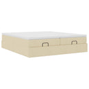 osmannisk sengeramme med madrasser 180x200 cm stof cremefarvet