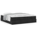osmannisk sengeramme med madrasser 200x200 cm stof sort