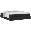 osmannisk sengeramme med madrasser 200x200 cm stof sort