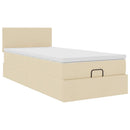 osmannisk sengeramme med madras 80x200 cm stof cremefarvet