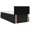 osmannisk sengeramme med madras 90x190 cm stof sort