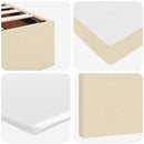 ottoman seng med madras 90x200 cm stof cremefarvet