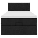 ottoman seng med madras 100x200 cm stof sort