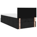 ottoman seng med madras 100x200 cm stof sort