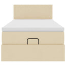 ottoman seng med madras 100x200 cm stof cremefarvet