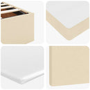 osmannisk sengeramme med madras 120x190 cm stof cremefarvet
