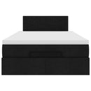ottoman seng med madras 120x200 cm stof sort