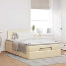osmannisk sengeramme med madras 120x200 cm stof cremefarvet