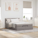 ottoman seng med madras 140x190 cm stof gråbrun