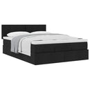 ottoman seng med madras 140x200 cm stof sort