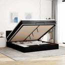 osmannisk sengeramme med madras 180x200 cm stof sort