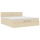 osmannisk sengeramme med madras 180x200 cm stof cremefarvet