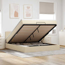 osmannisk sengeramme med madras 180x200 cm stof cremefarvet