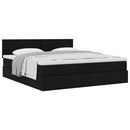 osmannisk sengeramme med madras 200x200 cm stof sort