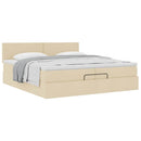osmannisk sengeramme med madras 200x200 cm stof cremefarvet