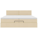 osmannisk sengeramme med madras 200x200 cm stof cremefarvet