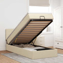 osmannisk sengeramme med madras 80x200 cm stof cremefarvet