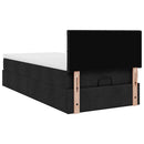 ottoman seng med madras 90x200 cm stof sort