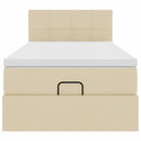 ottoman seng med madras 90x200 cm stof cremefarvet