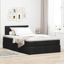 ottoman seng med madras 120x190 cm stof sort