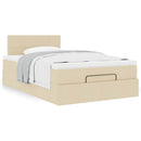 osmannisk sengeramme med madras 120x190 cm stof cremefarvet