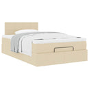 osmannisk sengeramme med madras 120x190 cm stof cremefarvet