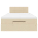 osmannisk sengeramme med madras 120x190 cm stof cremefarvet