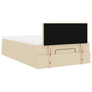 osmannisk sengeramme med madras 120x190 cm stof cremefarvet