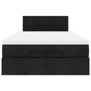 ottoman seng med madras 120x200 cm stof sort