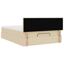 ottoman seng med madras 140x190 cm stof cremefarvet